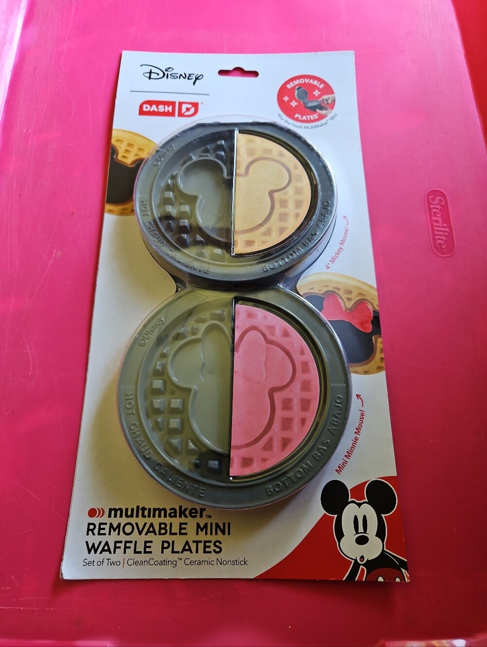 Dash Disney Mickey & Minnie Mouse MultiMaker Removable Mini Waffle Plates NEW